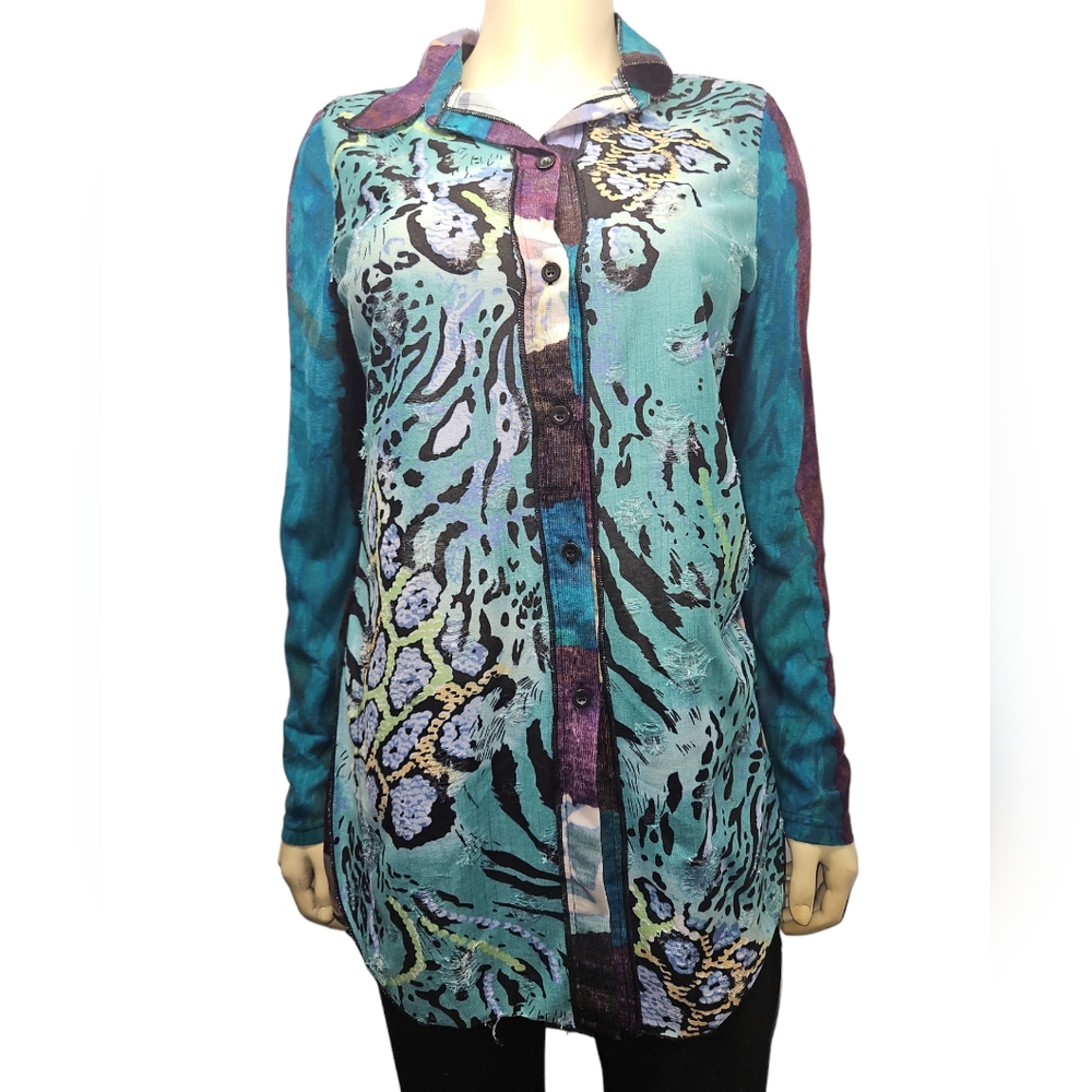 Paris Hues Multi Color Blouse NWT